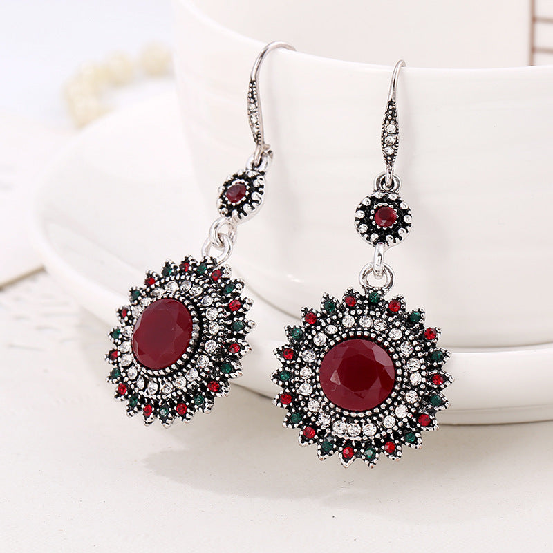 Wholesale Vintage Bohemian Sunflower Alloy Earrings